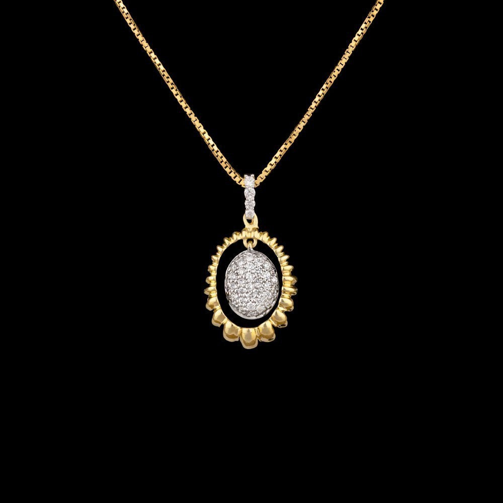 14K Yellow Gold Diamond Pendant - 0.24ct VS-GH