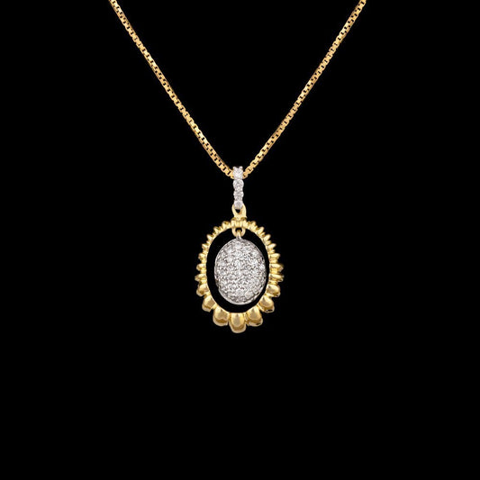 14K Yellow Gold Diamond Pendant - 0.24ct VS-GH