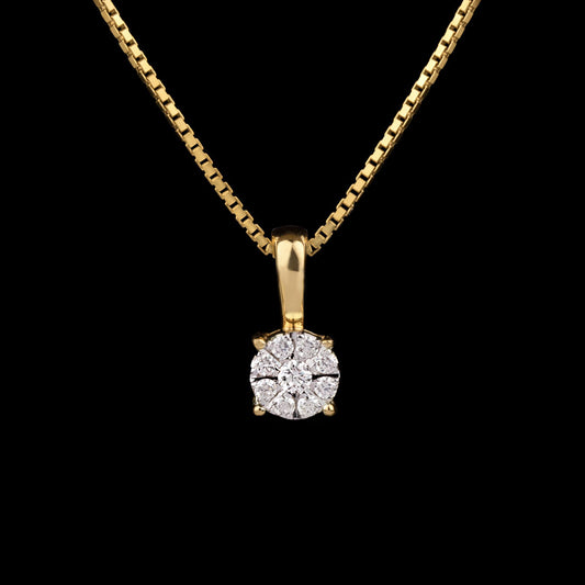 14K Yellow Gold Diamond Pendant - 0.09ct SI-IJ