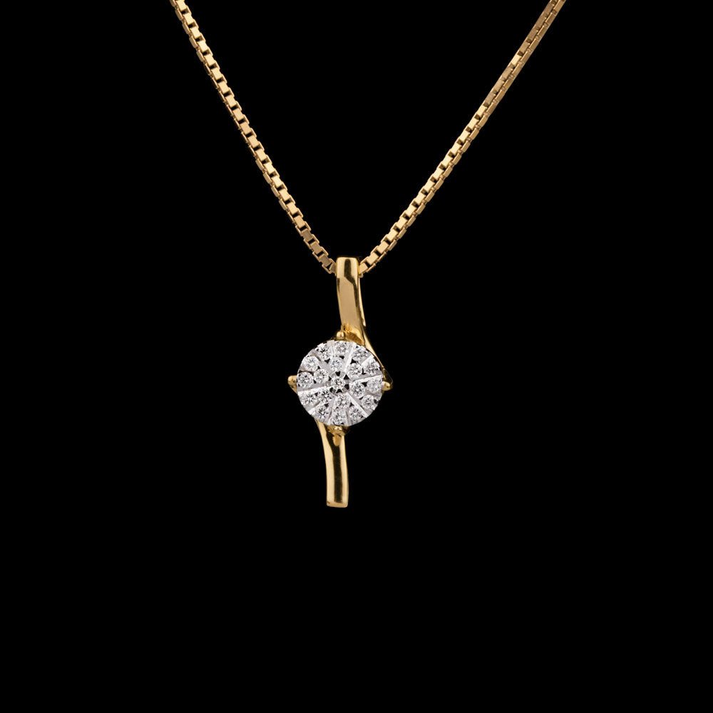 14K Yellow Gold Diamond Pendant - 0.09ct SI-IJ