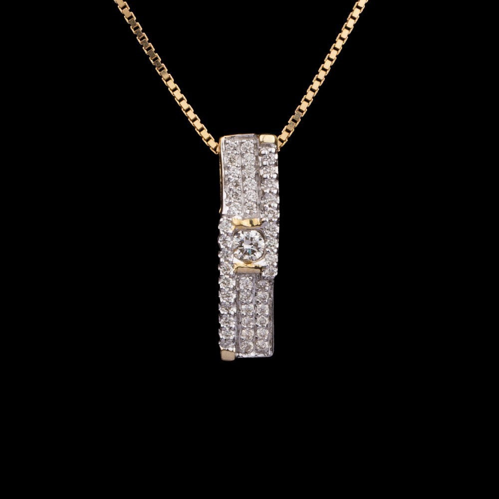 14K Yellow Gold Diamond Pendant - 0.17ct SI-IJ