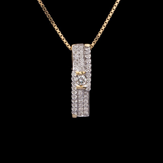 14K Yellow Gold Diamond Pendant - 0.17ct SI-IJ