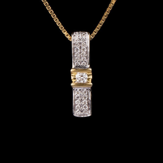14K Yellow Gold Diamond Pendant - 0.11ct SI-IJ