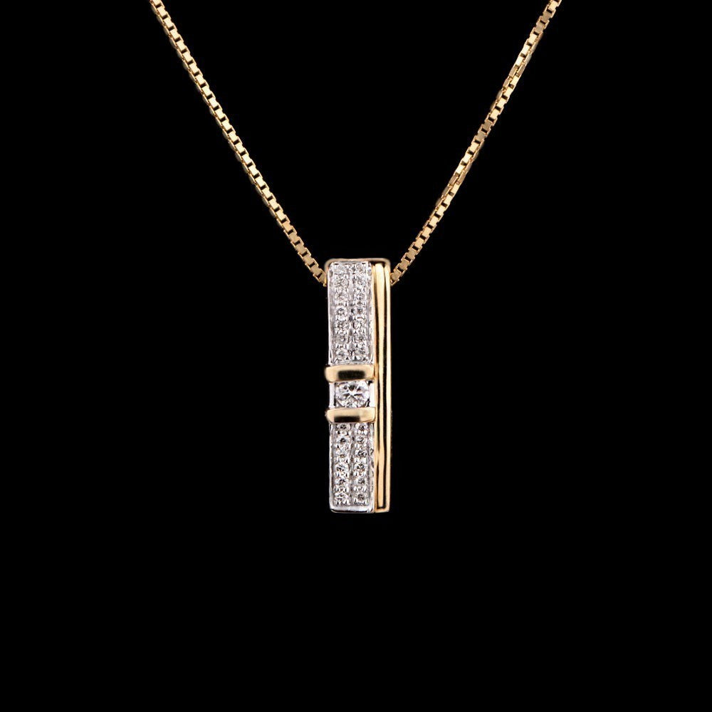 14K Yellow Gold Diamond Pendant - 0.11ct SI-IJ
