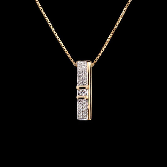 14K Yellow Gold Diamond Pendant - 0.11ct SI-IJ