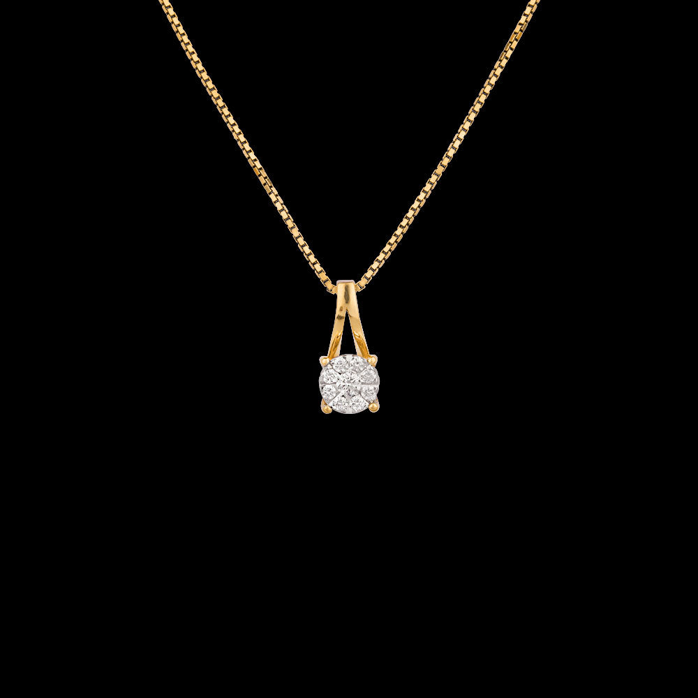 14K Yellow Gold Diamond Pendant - 0.19ct VVS-VS-GH