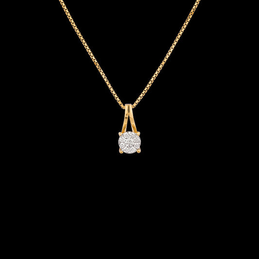 14K Yellow Gold Diamond Pendant - 0.19ct VVS-VS-GH