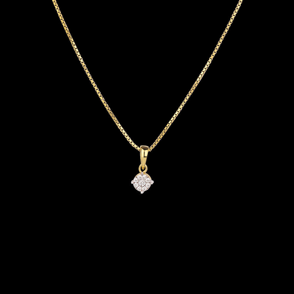 14K Yellow Gold Diamond Pendant - 0.11ct VS-GH