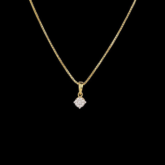 14K Yellow Gold Diamond Pendant - 0.11ct VS-GH