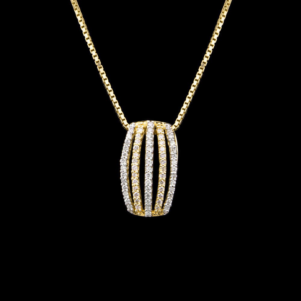 18K Yellow Gold Diamond Pendant - 0.259ct VVS-VS-GH