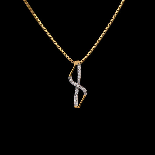 14K Yellow Gold Diamond Pendant - 0.04ct SI-IJ