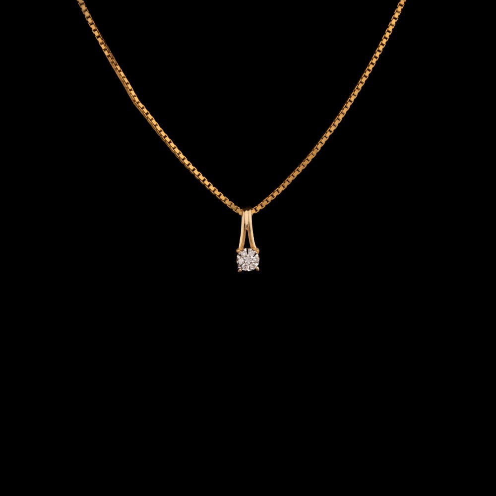 14K Yellow Gold Diamond Pendant - 0.03ct SI-IJ