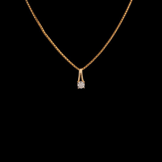 14K Yellow Gold Diamond Pendant - 0.03ct SI-IJ