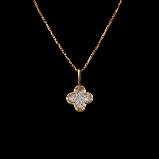 14K Yellow Gold Diamond Pendant - 0.11ct VS-GH