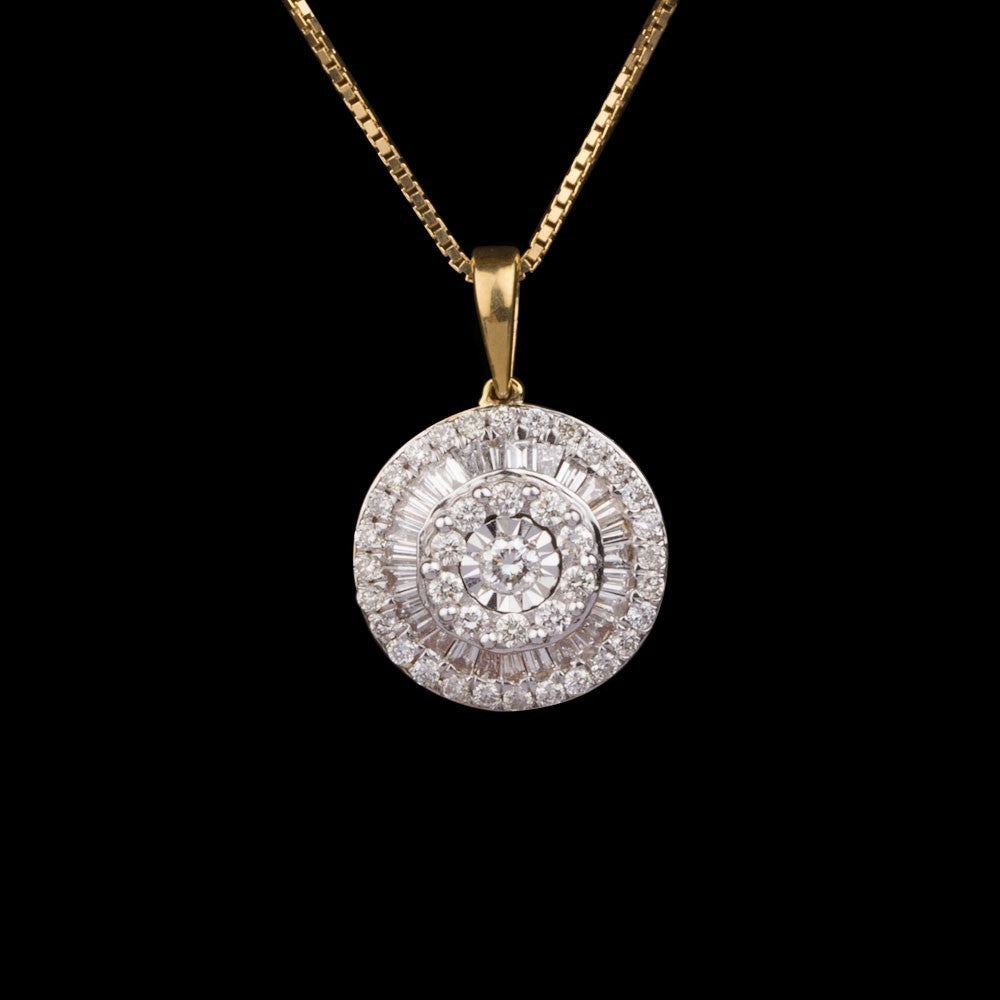 18K Yellow Gold Diamond Pendant - 0.59ct VS-IJ
