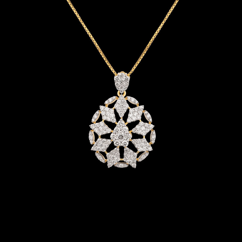 18K Yellow Gold Diamond Pendant - 2.252ct VVS-VS-GH