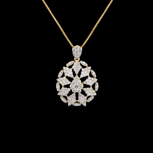 18K Yellow Gold Diamond Pendant - 2.252ct VVS-VS-GH