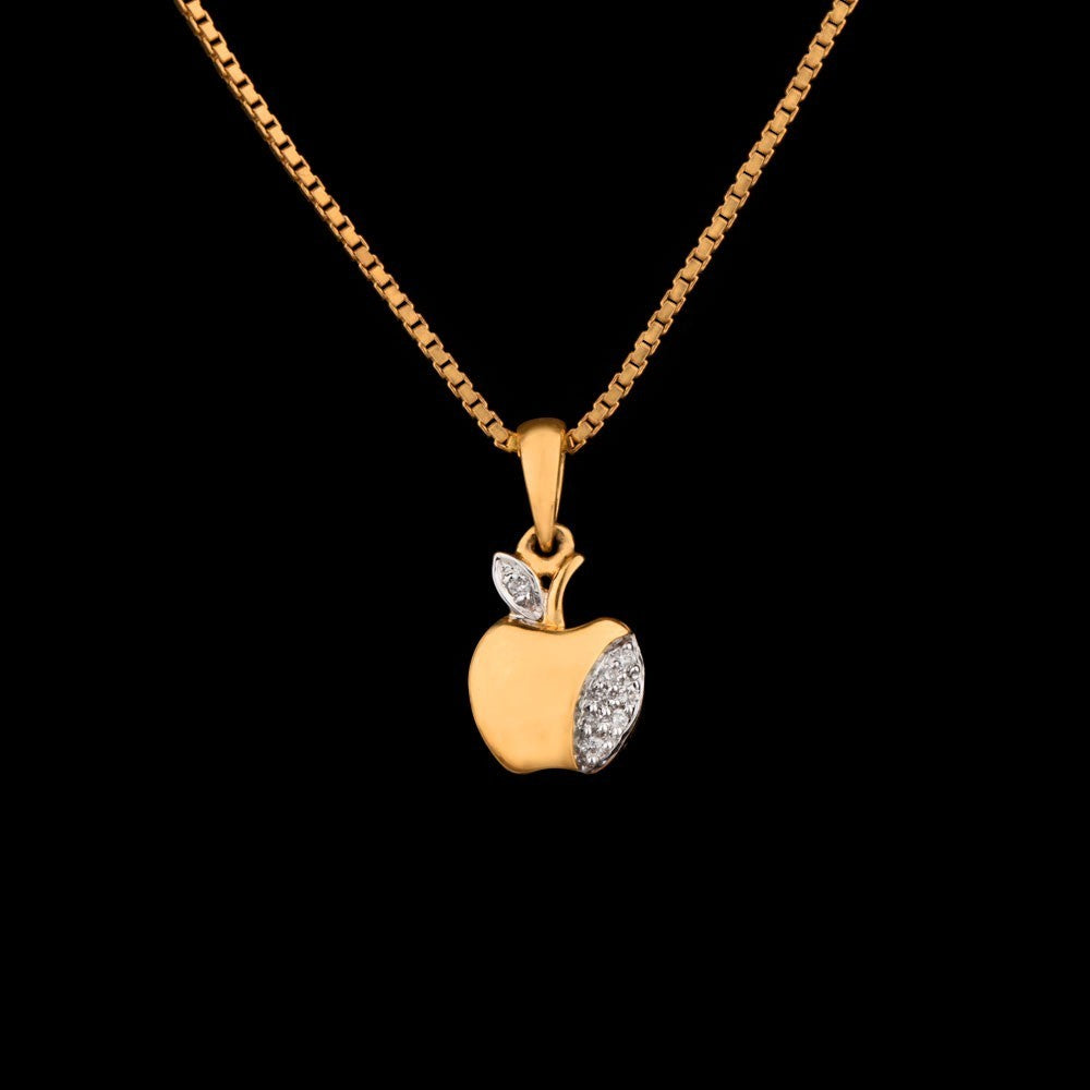 18K Yellow Gold Diamond Pendant - 0.03ct SI2-I1-HI