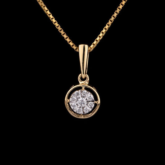 14K Yellow Gold Diamond Pendant - 0.11ct VS-GH