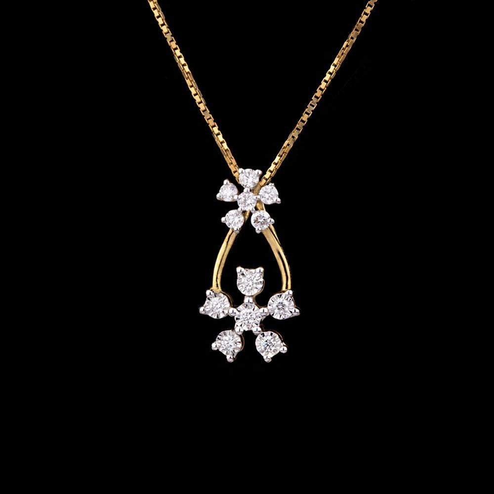14K Yellow Gold Diamond Pendant - 0.2ct VS-GH