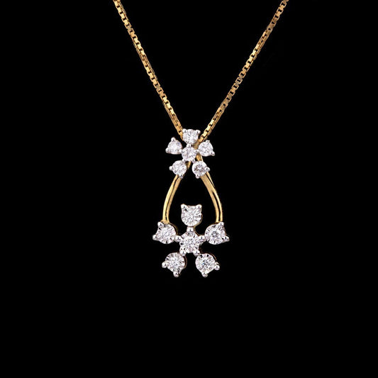 14K Yellow Gold Diamond Pendant - 0.2ct VS-GH