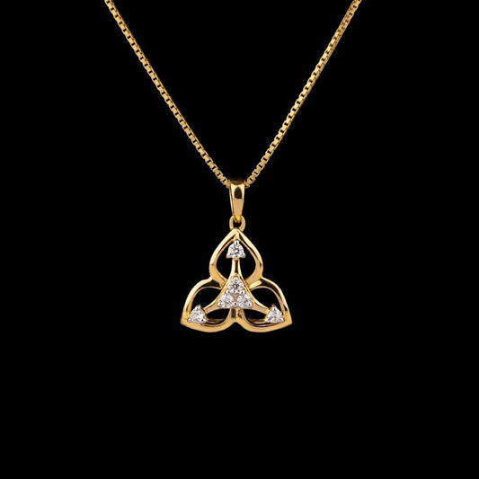 14K Yellow Gold Diamond Pendant - 0.15ct VVS-VS-GH