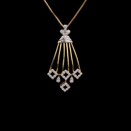 18K Yellow Gold Diamond Pendant - 0.55ct SI-IJ