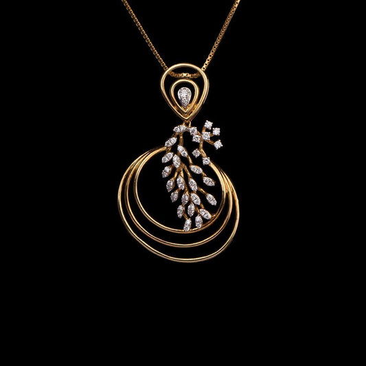 18K Yellow Gold Diamond Pendant - 0.46ct SI-GH