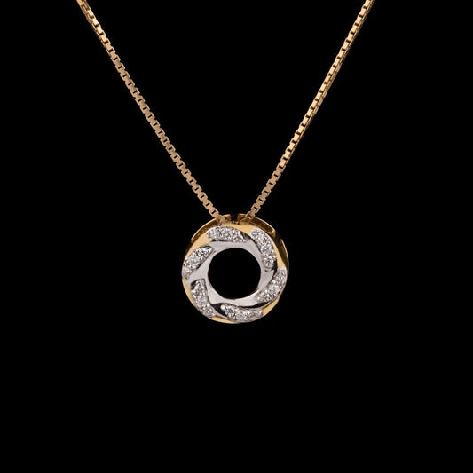18K Yellow Gold Diamond Pendant - 0.19ct VS-GH