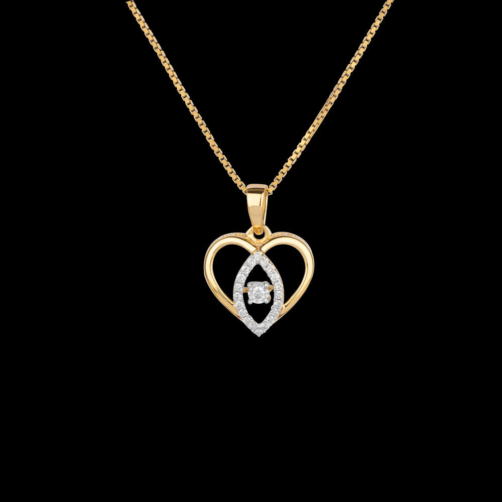 18K Yellow Gold Diamond Pendant - 0.15ct VVS-VS-GH