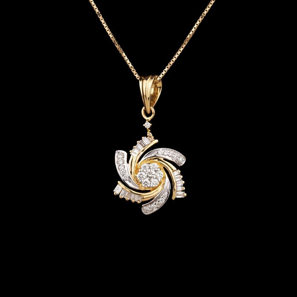 18K Yellow Gold Diamond Pendant - 0.44ct VS-IJ
