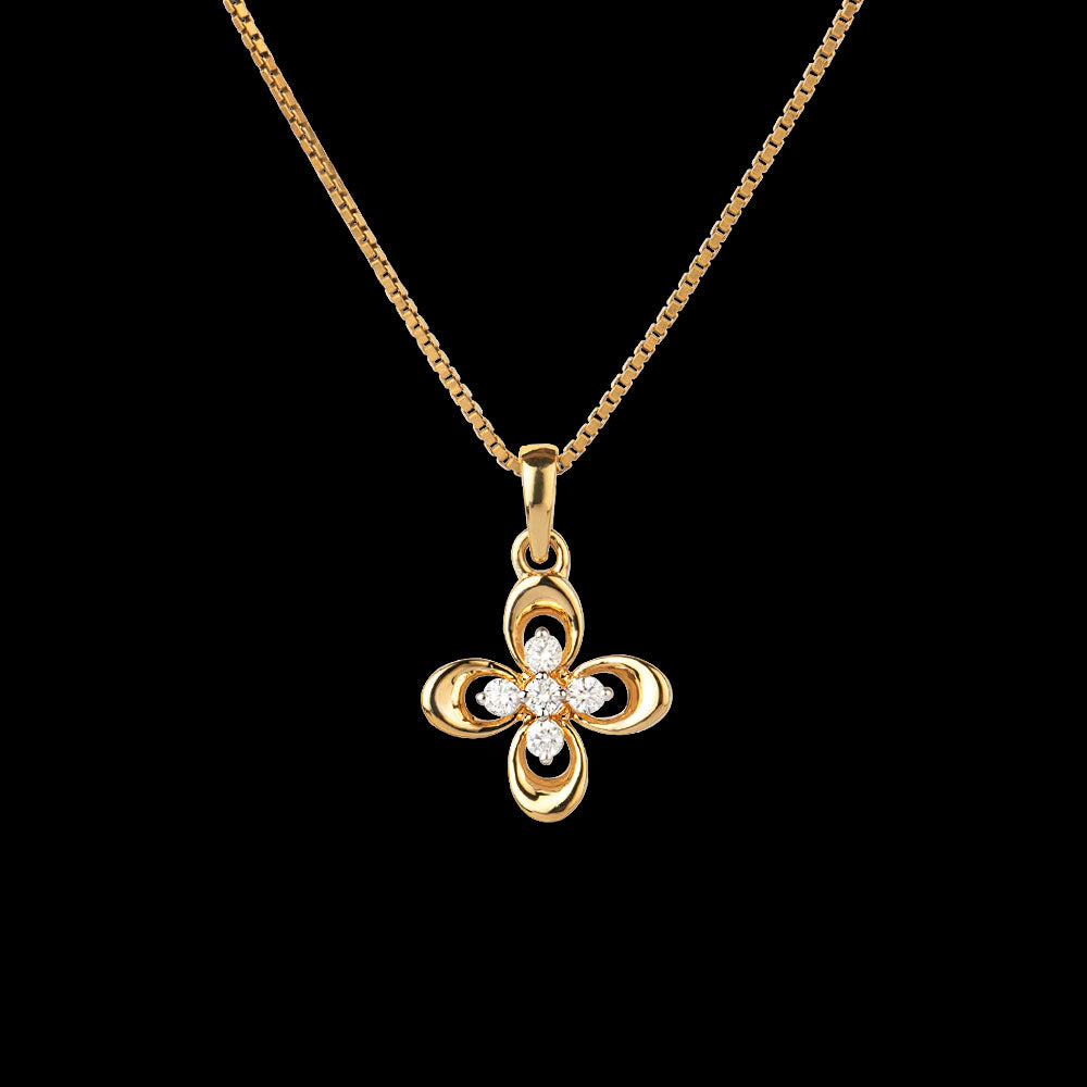 18K Yellow Gold Diamond Pendant - 0.13ct VVS-VS-GH
