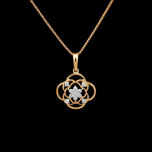 14K Yellow Gold Diamond Pendant - 0.24ct VS-HI
