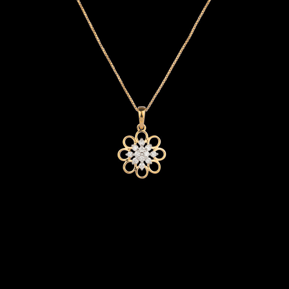 14K Yellow Gold Diamond Pendant - 0.3ct VVS-VS-GH