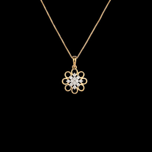 14K Yellow Gold Diamond Pendant - 0.3ct VVS-VS-GH