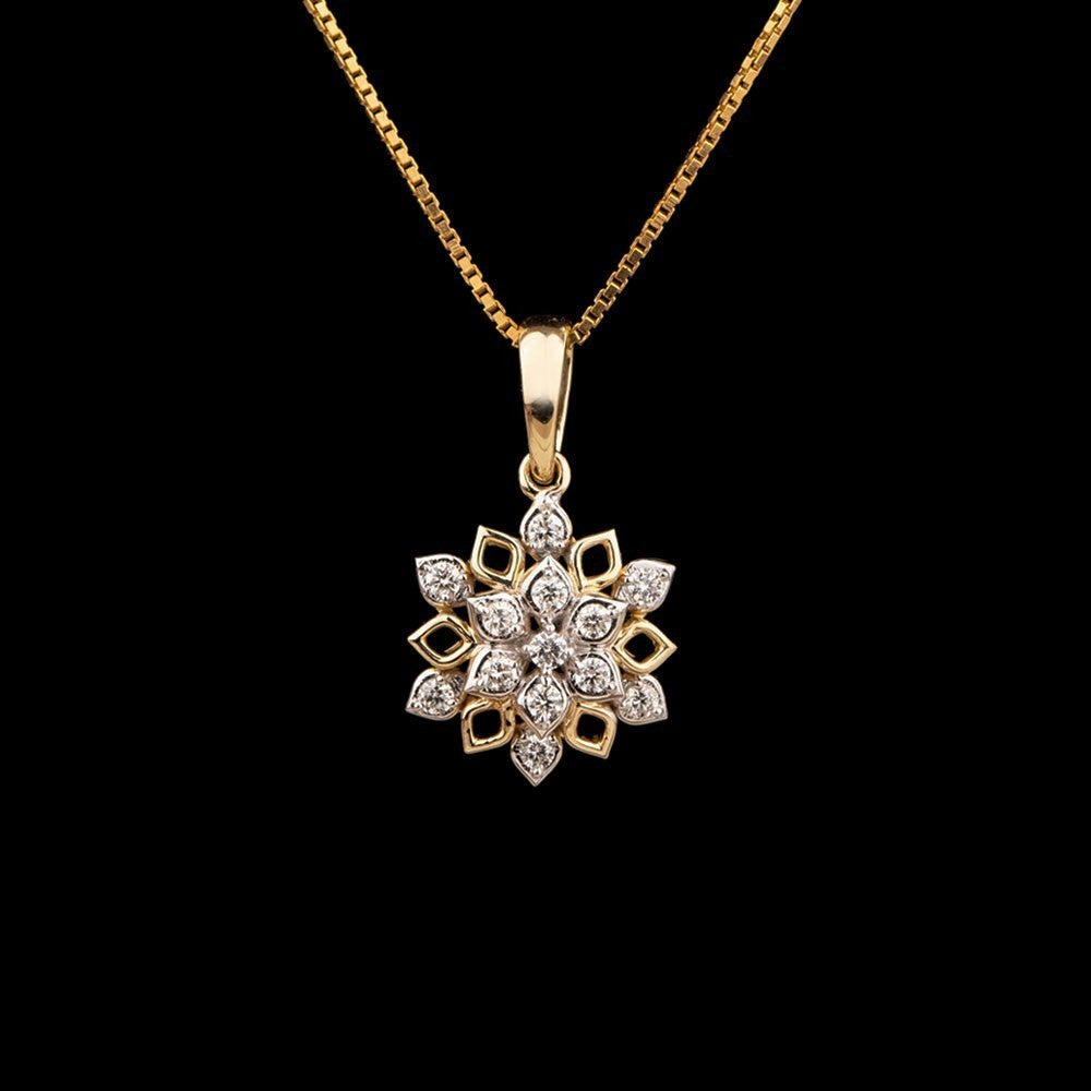 14K Yellow Gold Diamond Pendant - 0.29ct VVS-VS-HI