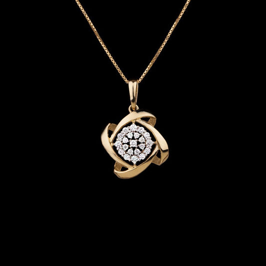 18K Yellow Gold Diamond Pendant - 0.42ct VVS-VS-HI
