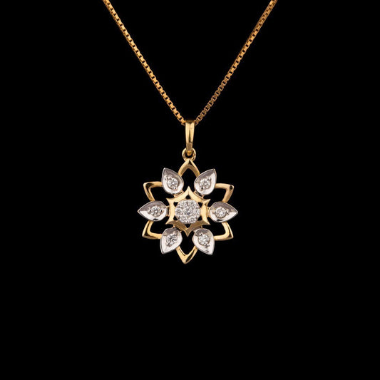 14K Yellow Gold Diamond Pendant - 0.2ct VVS-VS-GH