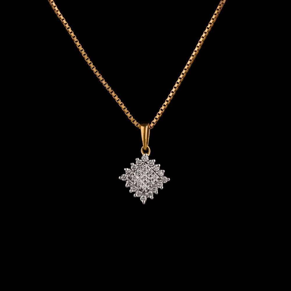 14K Yellow Gold Diamond Pendant - 0.19ct VVS-VS-GH