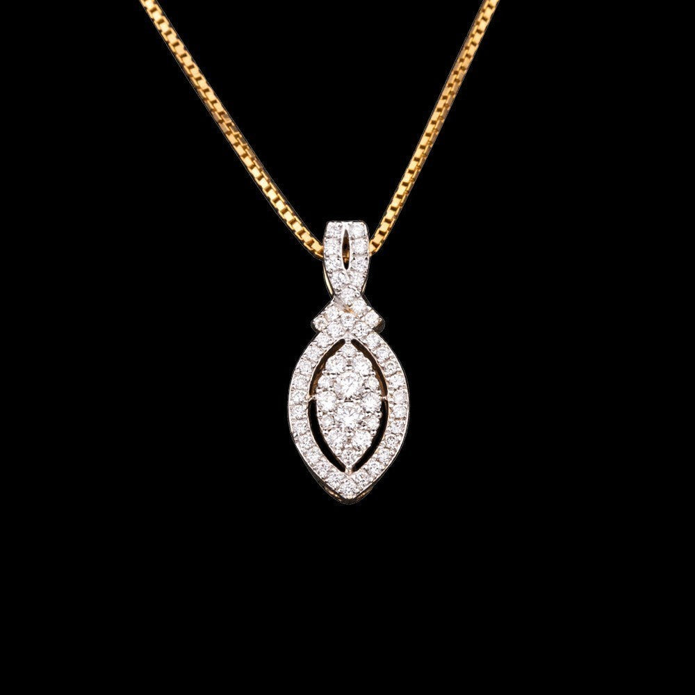 14K Yellow Gold Diamond Pendant - 0.37ct SI-GH