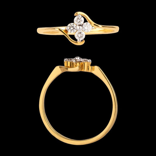 18K Yellow Gold Diamond Ring - 0.164ct VVS-VS-GH