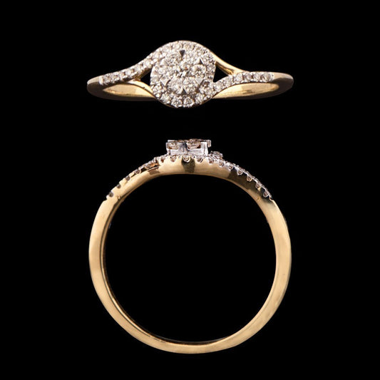 18K Yellow Gold Diamond Ring - 0.31ct VVS-VS-GH