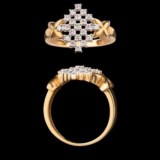 18K Yellow Gold Diamond Ring - 0.27ct SI-GH