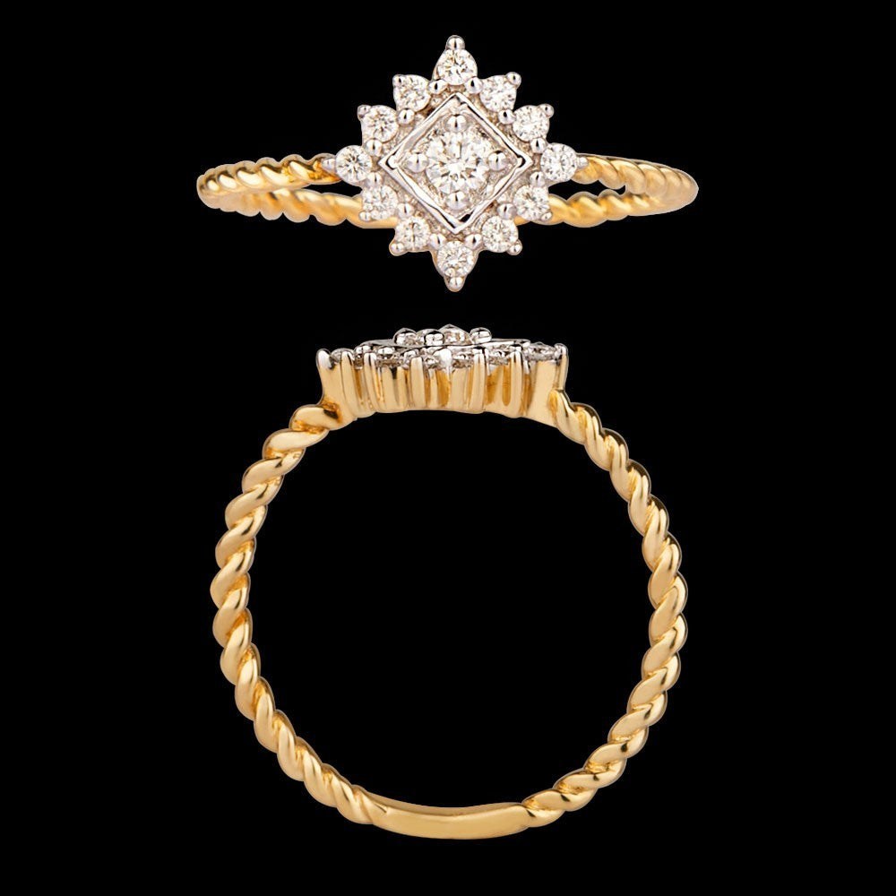 14K Yellow Gold Diamond Ring - 0.14ct VVS-VS-HI