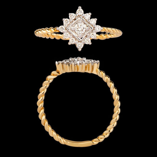 14K Yellow Gold Diamond Ring - 0.14ct VVS-VS-HI