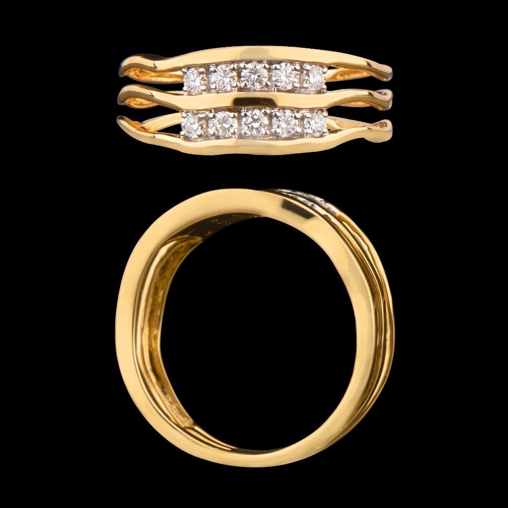 18K Yellow Gold Diamond Ring - 0.3ct VS-GH