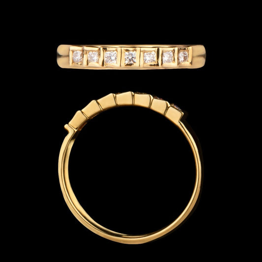 18K Yellow Gold Diamond Ring - 0.213ct VVS-VS-GH