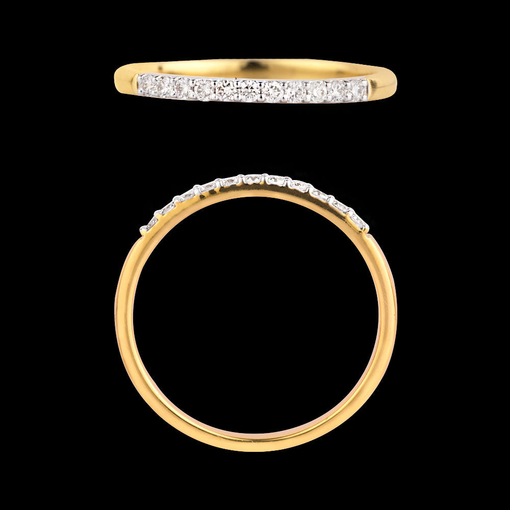 18K Yellow Gold Diamond Ring - 0.157ct VVS-VS-GH