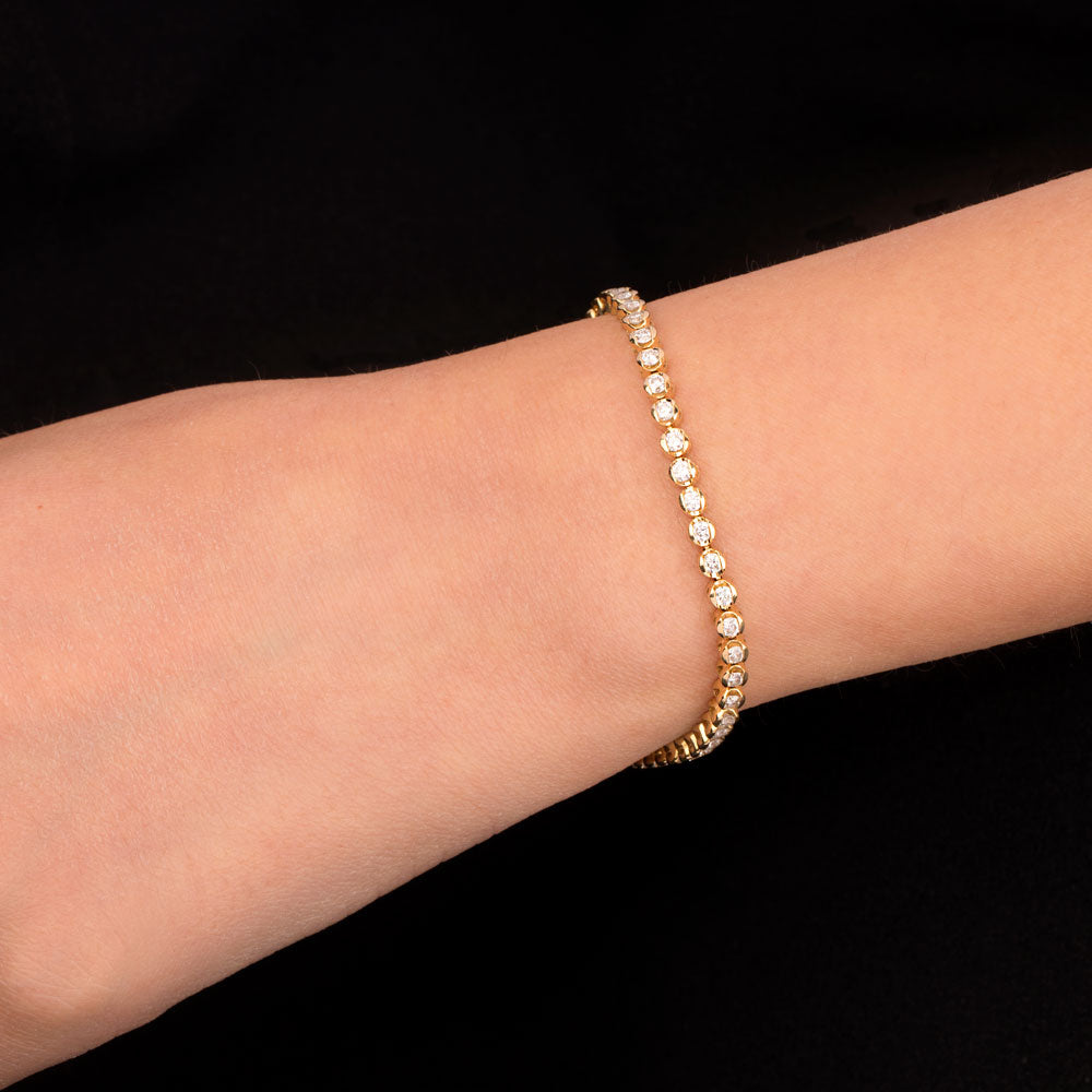 18K Yellow Gold Diamond Bracelet - 2.47ct VVS-GH
