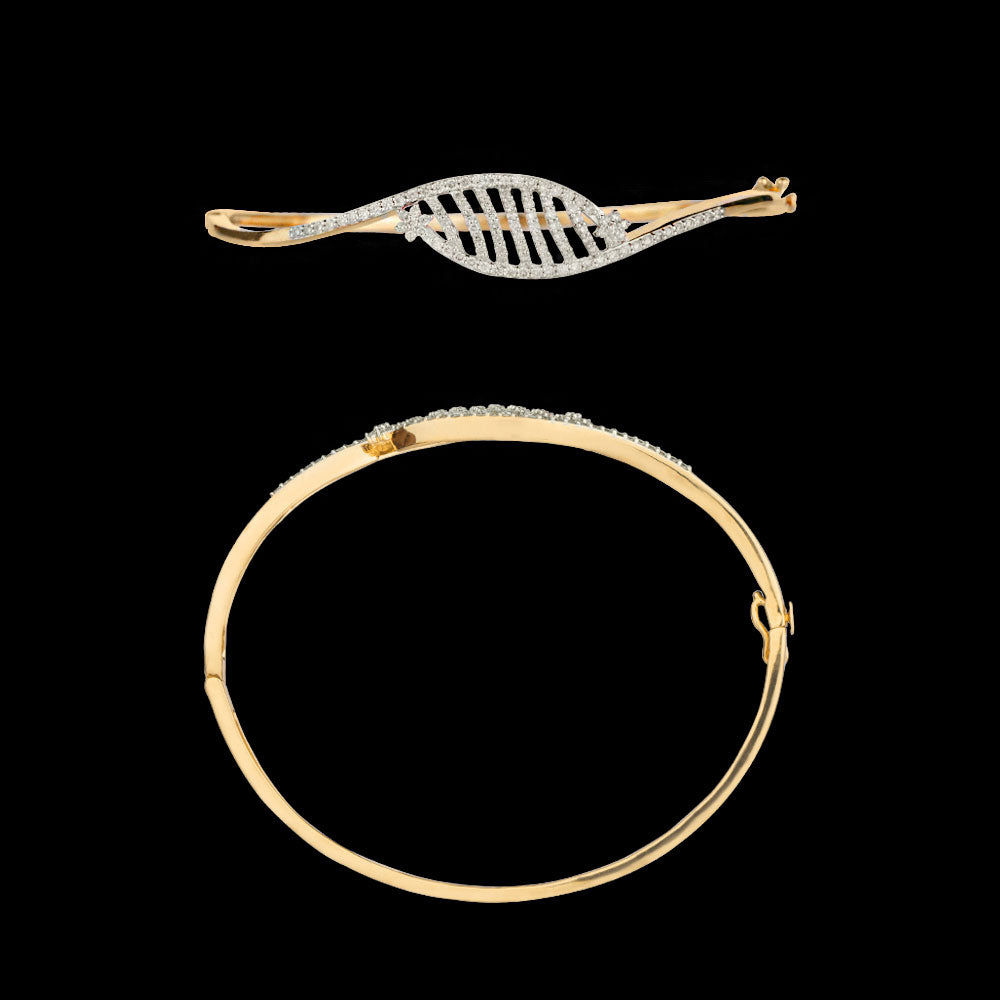 14K Yellow Gold Diamond Kada - 0.75ct SI-IJ
